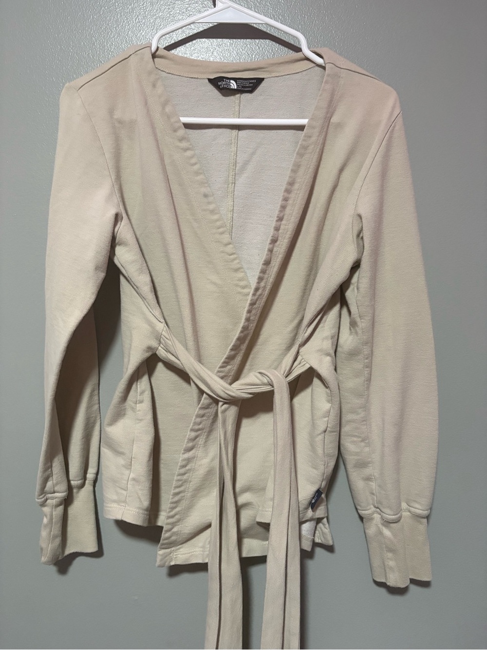 The North Face Women’s Wrap Cardigan Sweater Beige Tie Waist Size Large
